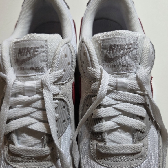 Nike Air Max White, Red And Gray Sneakers - Women's 8.5 / Youth 7 - Picture 6 of 8